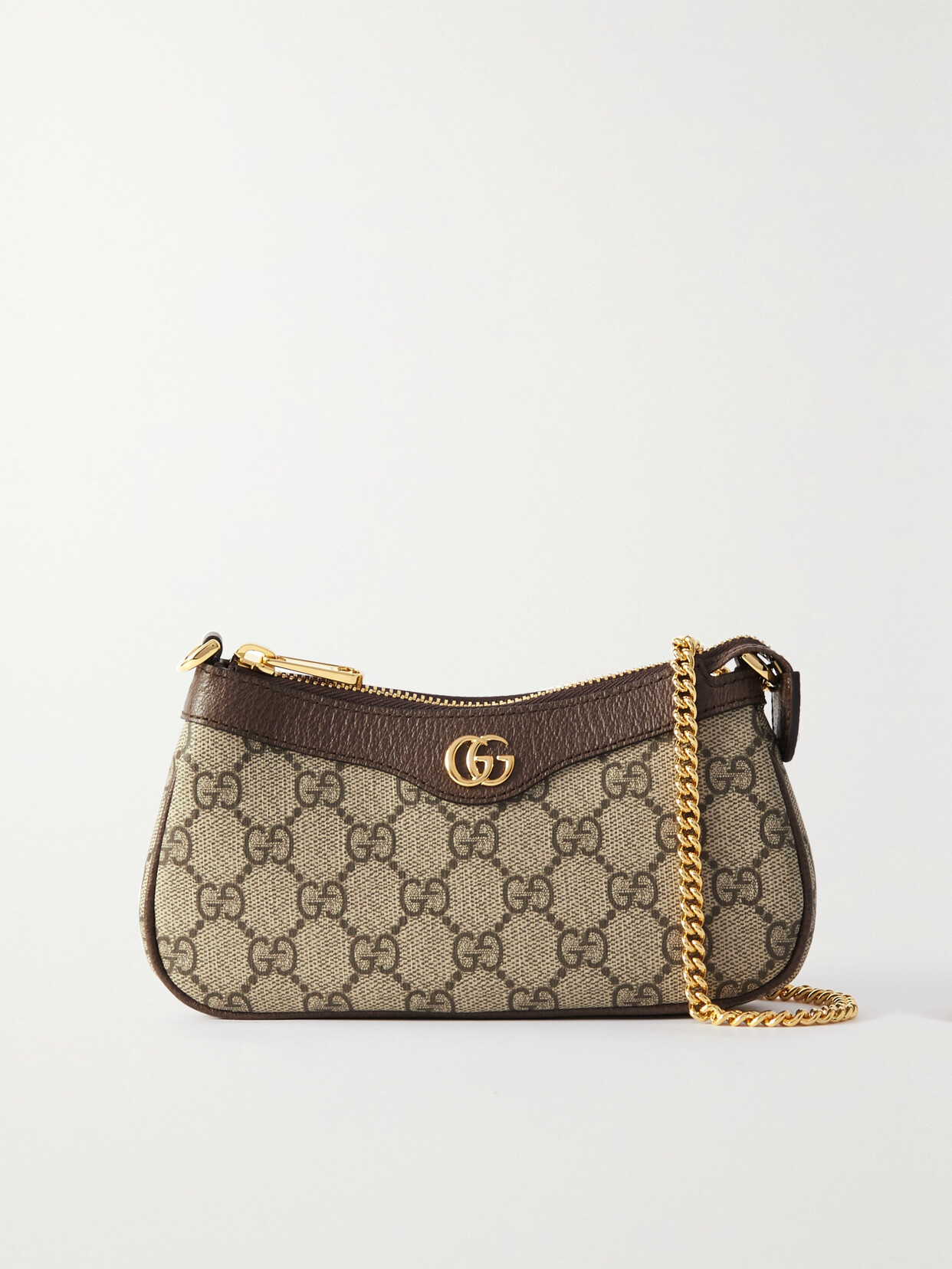 Ophidia Mini Textured Leather-Trimmed Printed Coated-Canvas Shoulder Bag