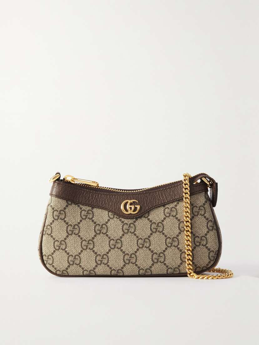 Gucci Ophidia Mini Textured Leather-trimmed Printed Coated-canvas Shoulder Bag