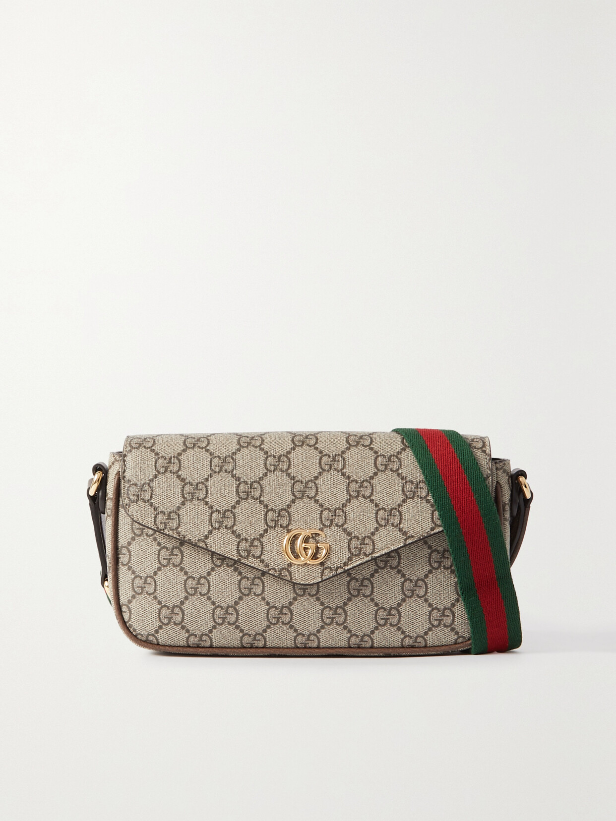 Ophidia Leather-Trimmed Printed Coated-Canvas Shoulder Bag