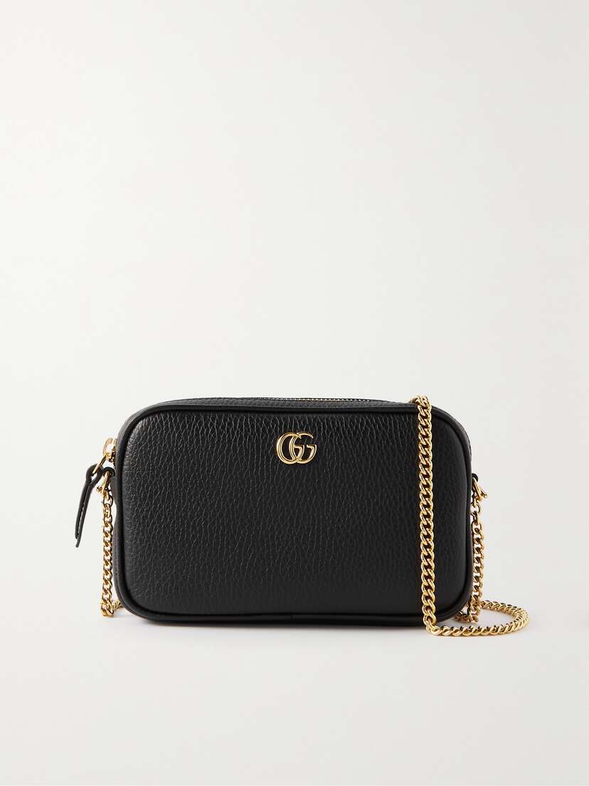 Gucci Petite Marmont Textured-leather Shoulder Bag