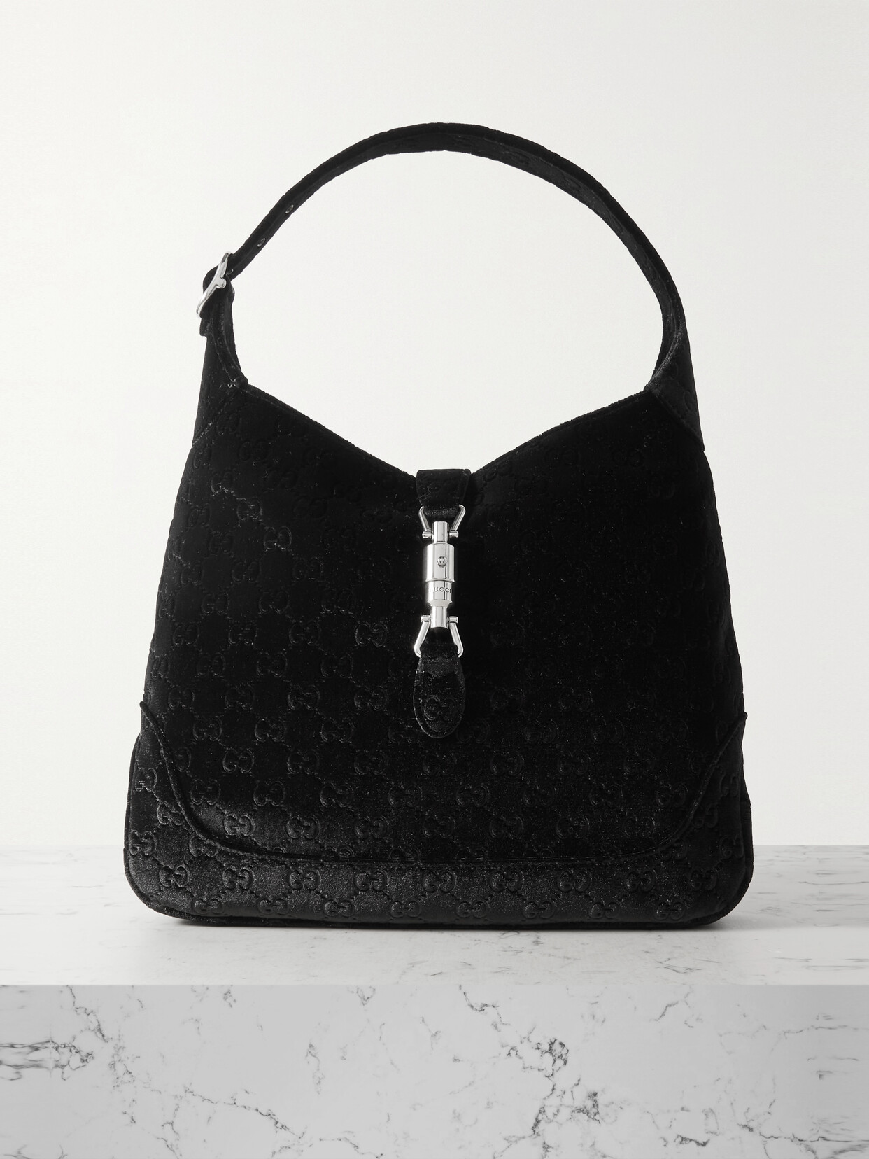 Gucci Jackie 1961 Velvet-jacquard Shoulder Bag