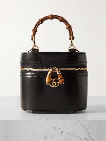 Gucci Leather and Webbing-Trimmed Monogrammed Canvas Duffle Bag - Brown