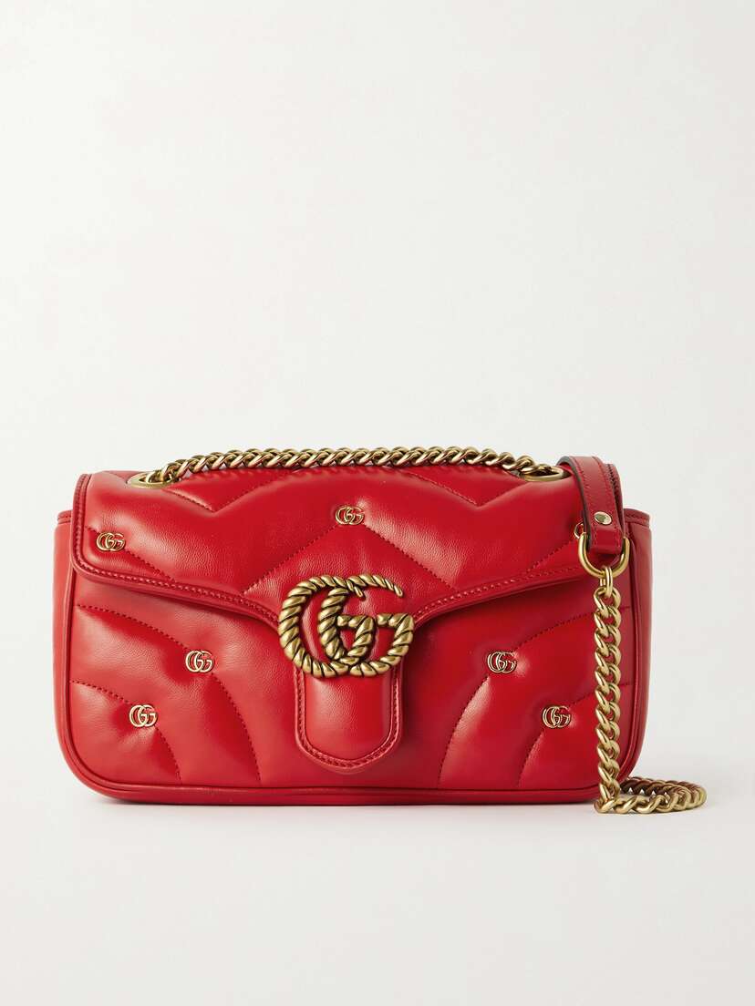Gucci Gg Marmont 2.0 Embellished Matelassé Leather Shoulder Bag
