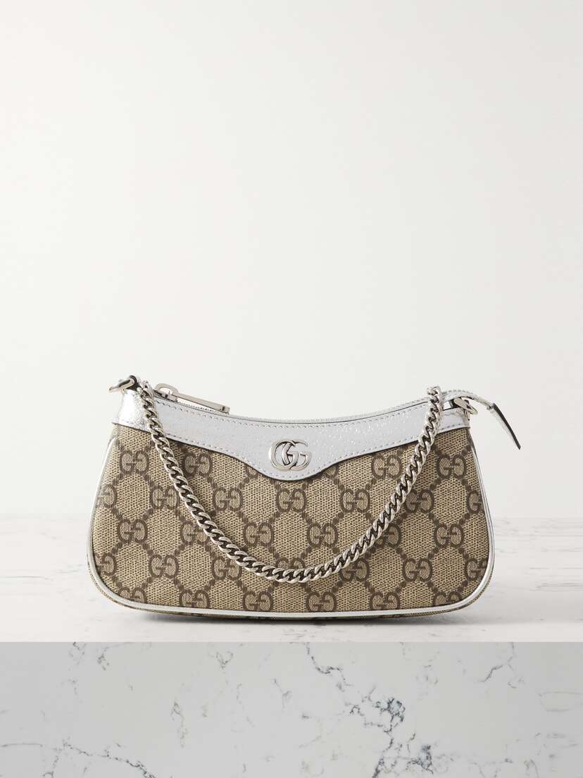 Gucci Ophidia Mini Leather-trimmed Printed Coated-canvas Shoulder Bag