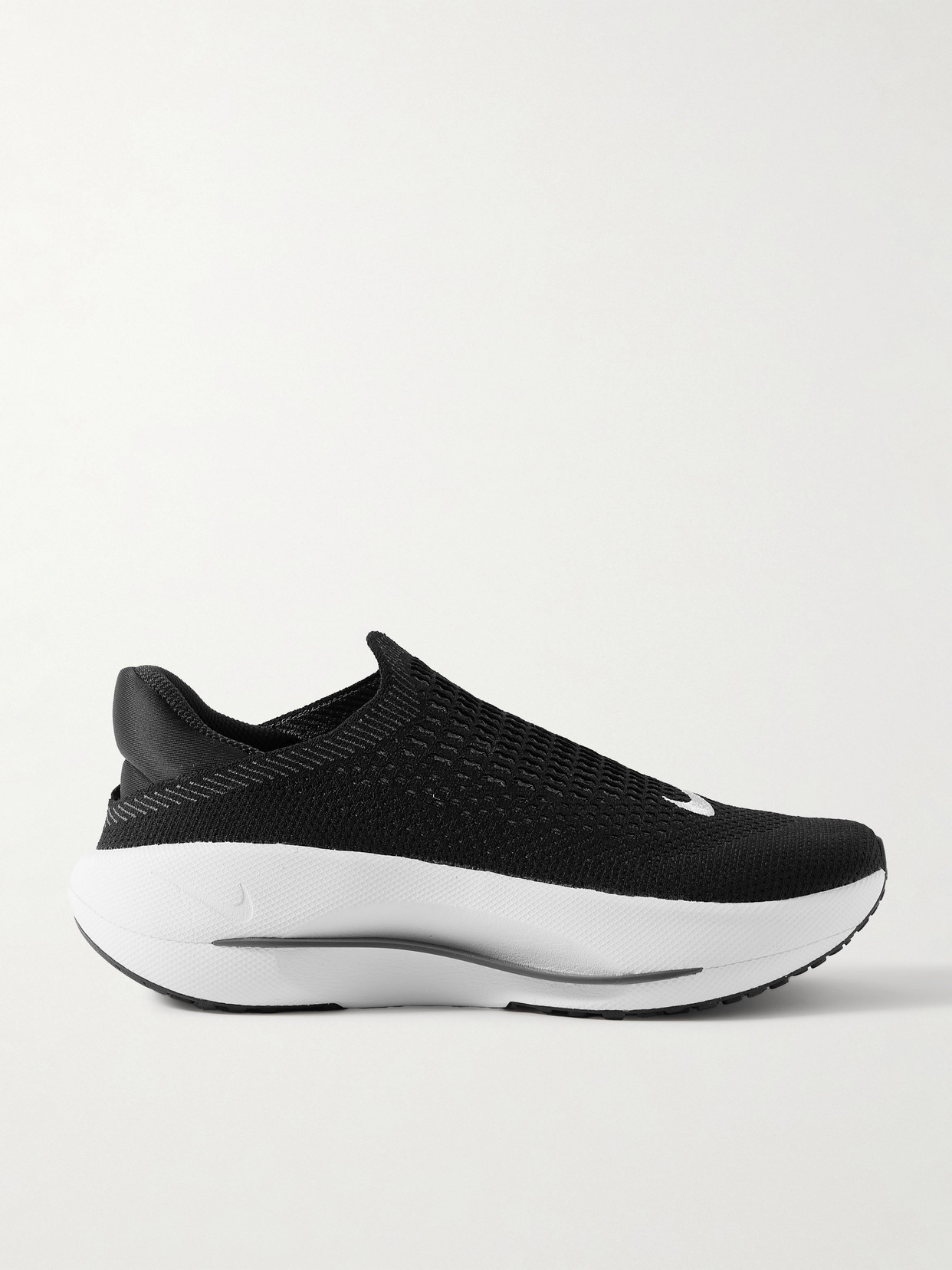 Nike Reina Easyon Embroidered Flyknit Sneakers In Black