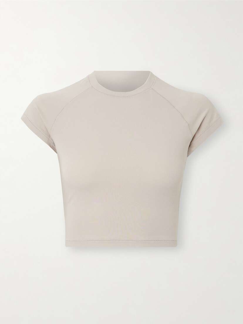 Skims New Vintage Cropped Raglan T-shirt - Stone