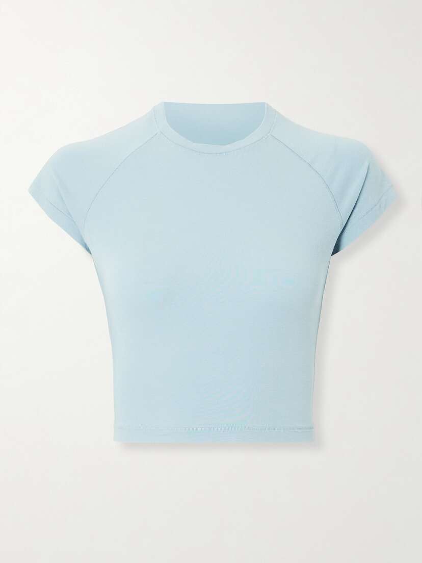 Skims New Vintage Cropped Raglan T-shirt - Denim