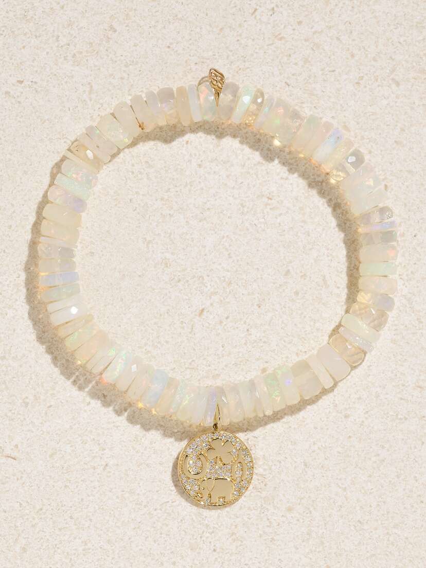 Sydney Evan Luck Tableau 14-karat , Opal And Diamond Bracelet