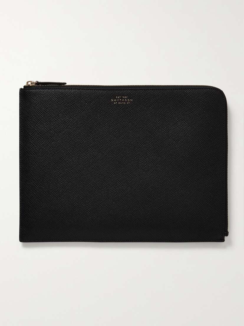 Smythson Panama Textured-leather Clutch