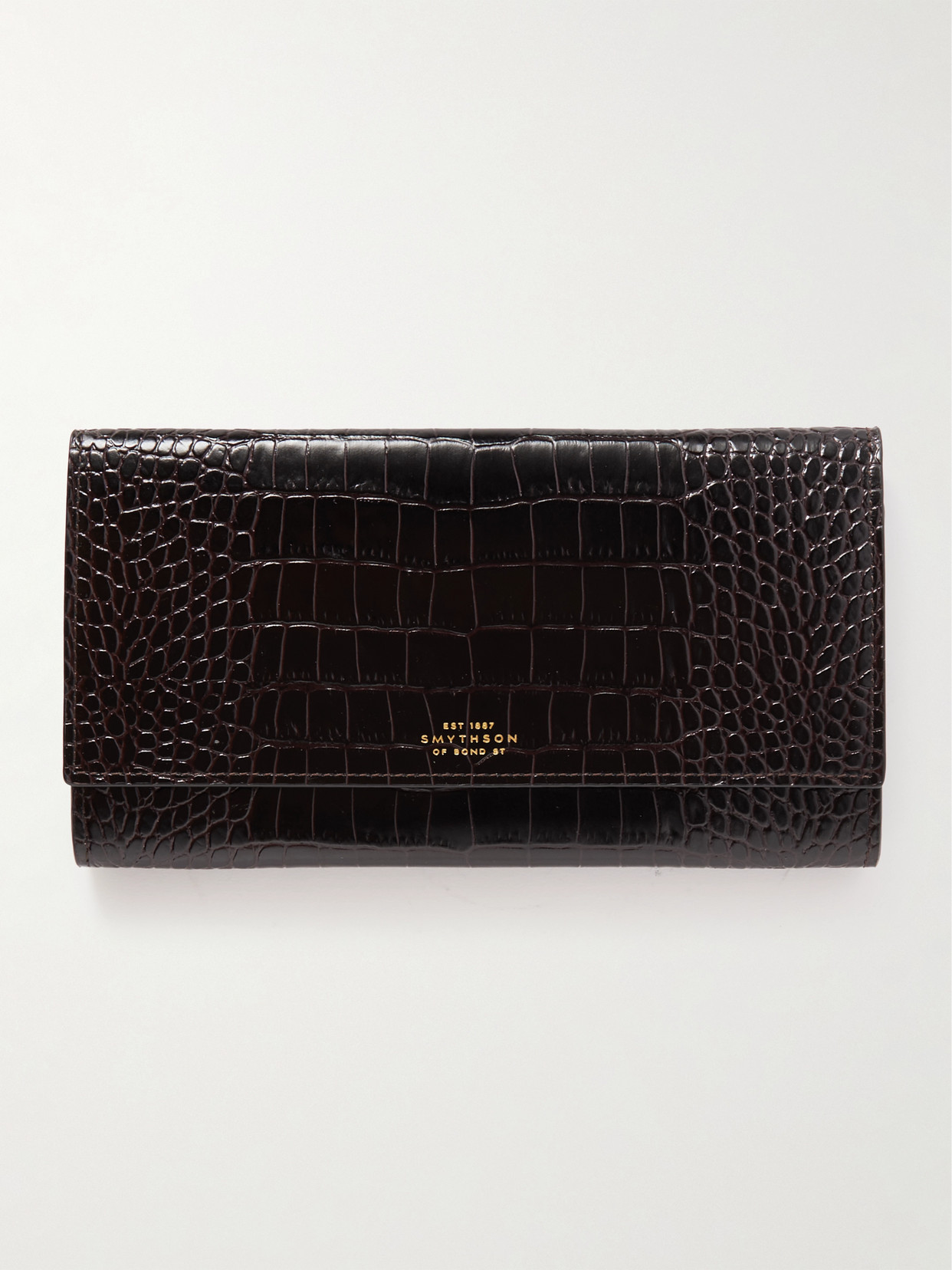 Smythson Marshall Croc-effect Leather Travel Wallet In Unknown