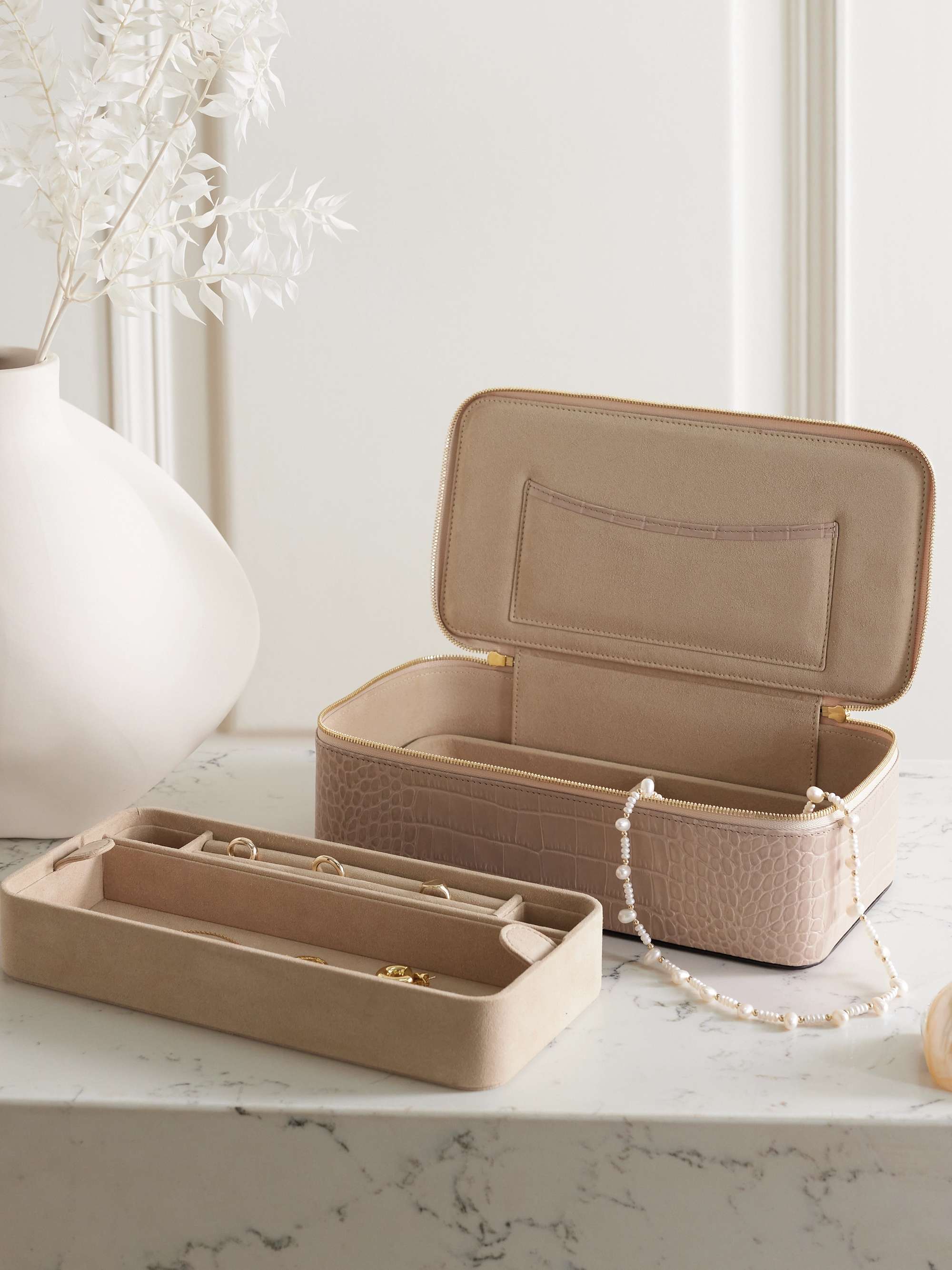 SMYTHSON Mara croc effect leather jewelry box NET A PORTER