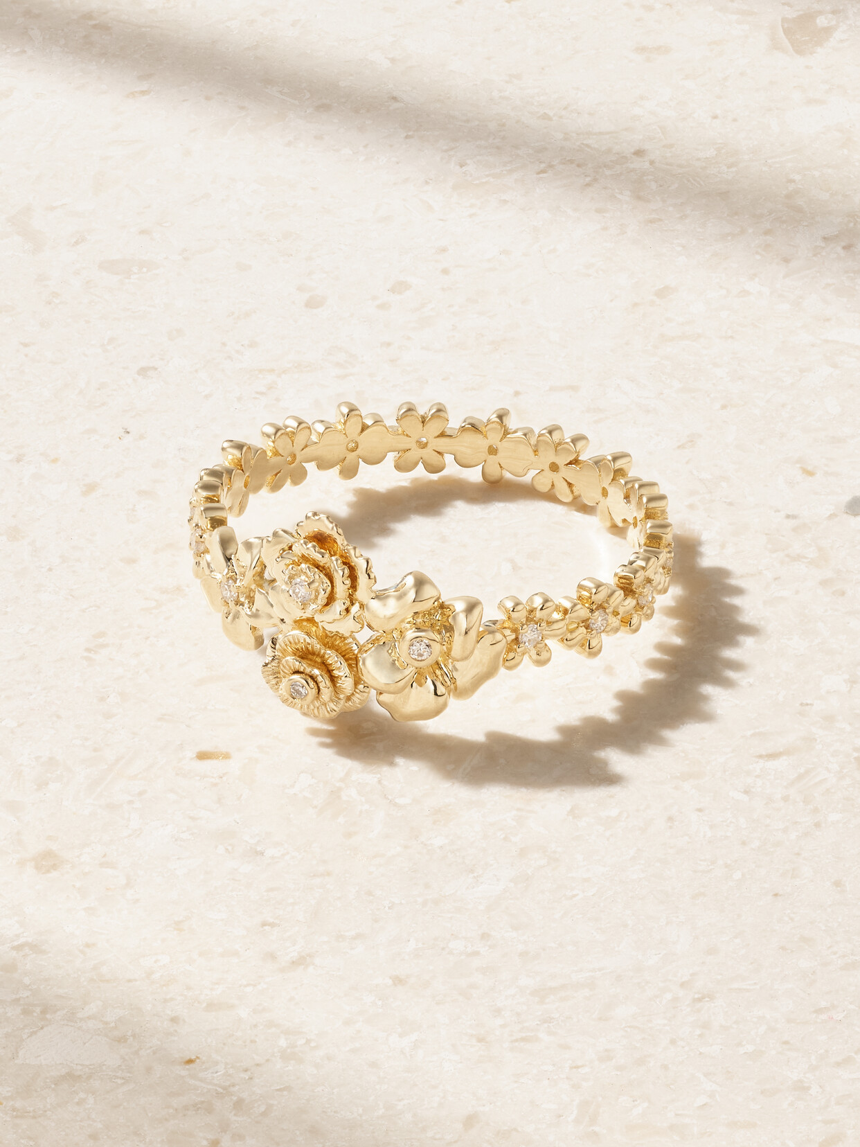 Sydney Evan - Flower Cluster 14-karat Gold Diamond Ring - 5