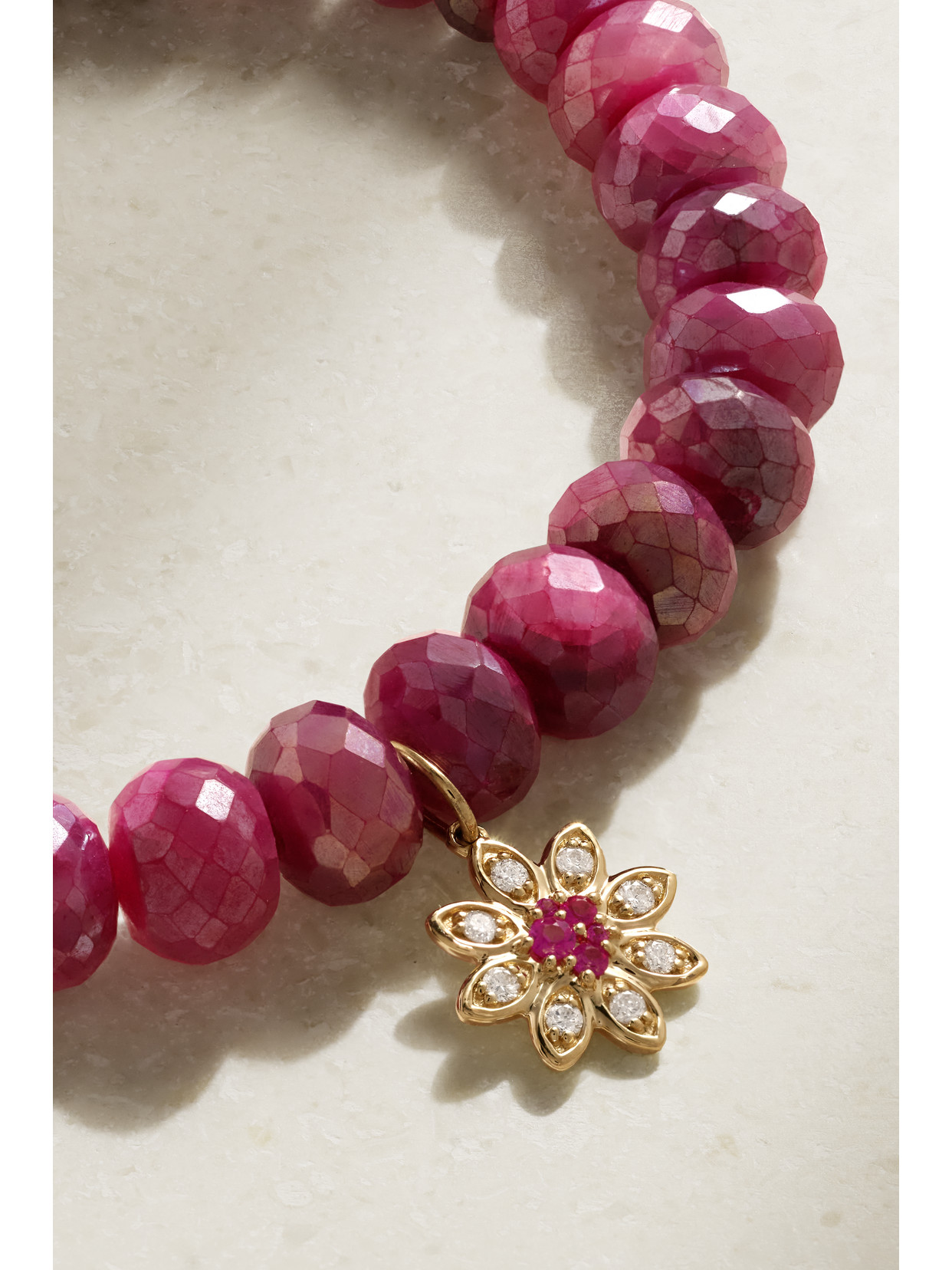 Sydney Evan Flower 14-karat Gold, Multi-stone Bracelet In Gold