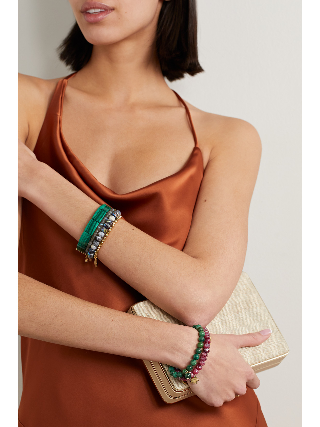 Sydney Evan Flower 14-karat Gold, Multi-stone Bracelet In Gold