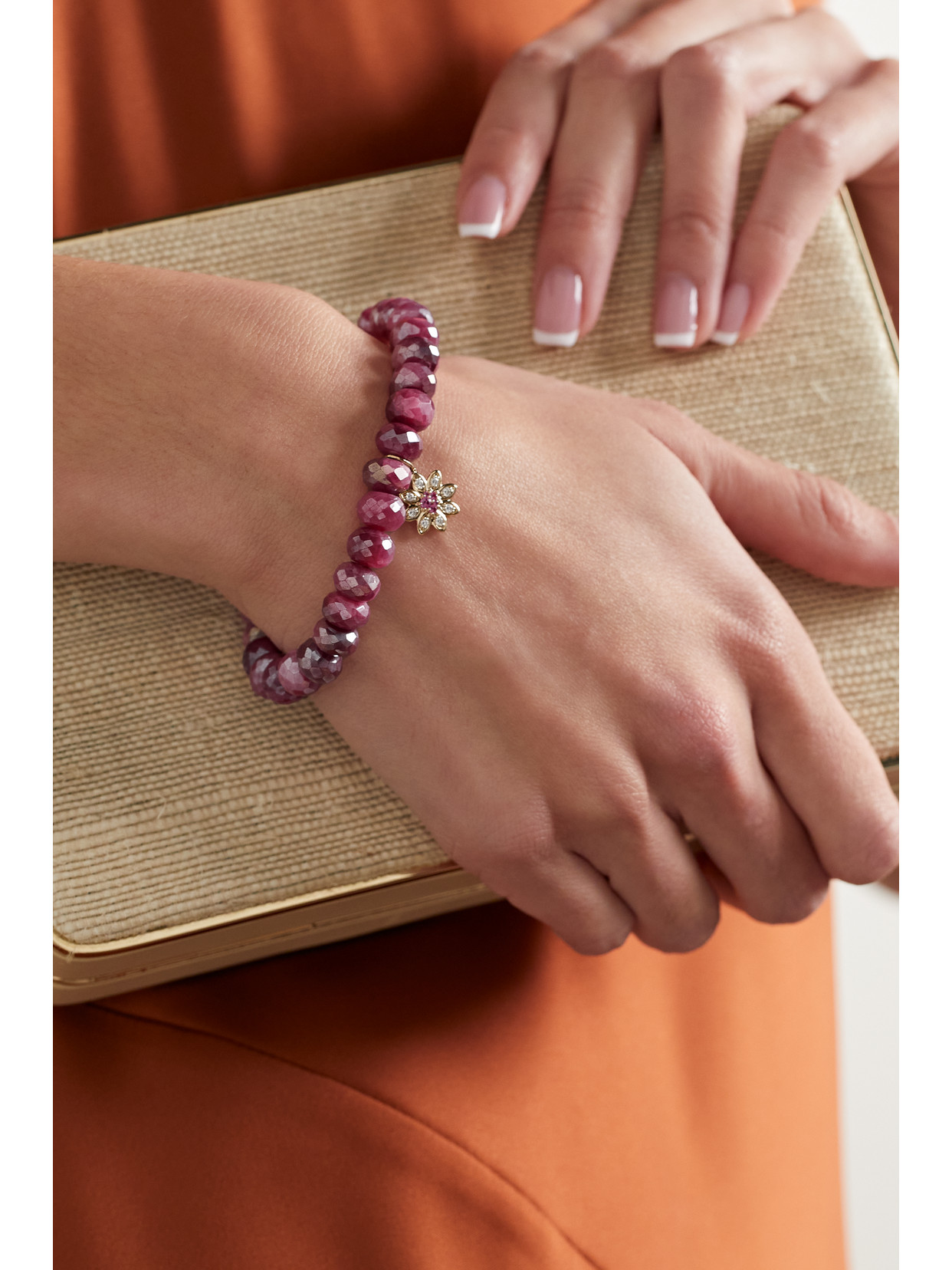 Sydney Evan Flower 14-karat Gold, Multi-stone Bracelet In Gold