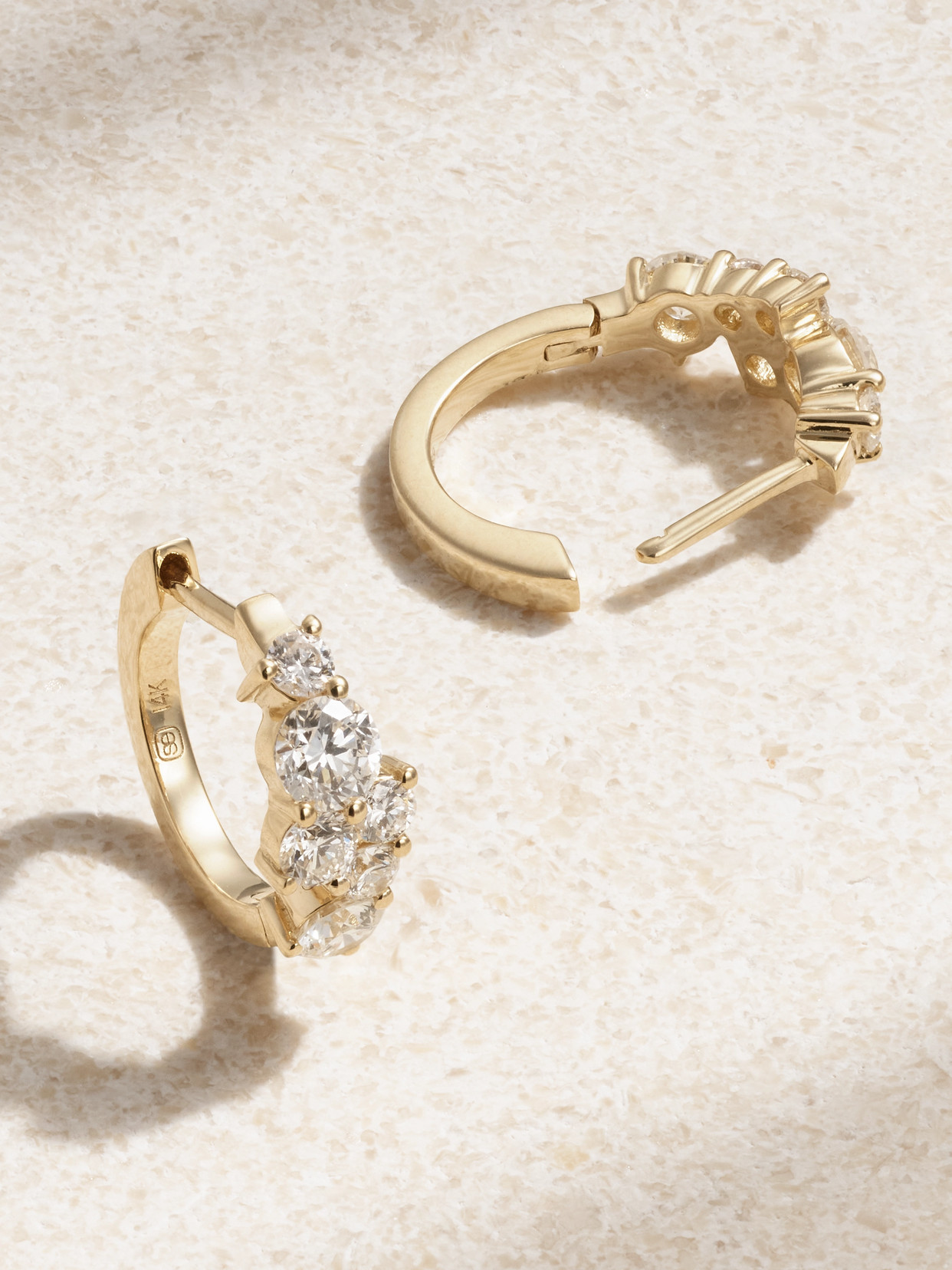 Sydney Evan 14-karat Gold Diamond Hoop Earrings In Gold