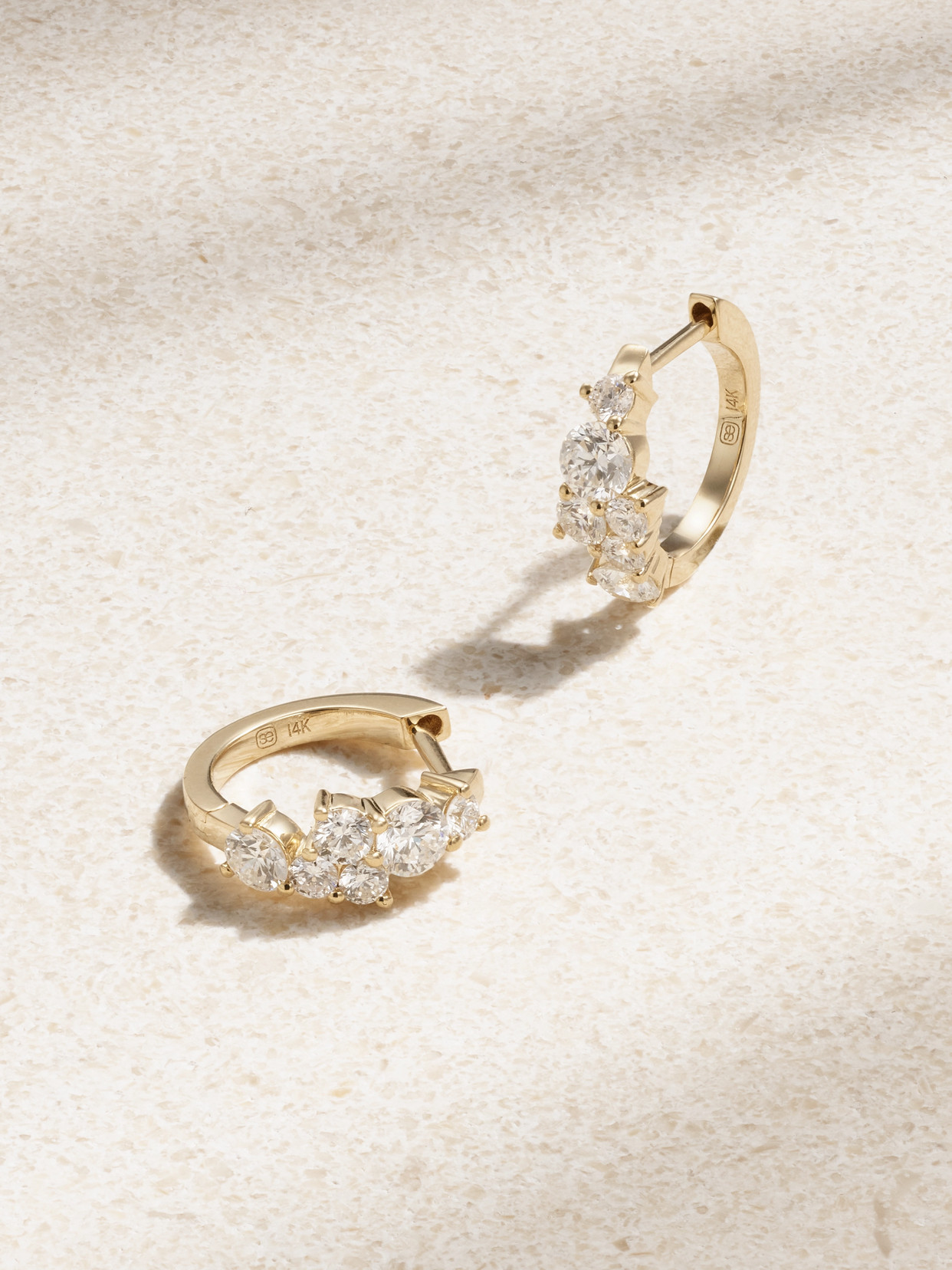 Sydney Evan 14-karat Gold Diamond Hoop Earrings