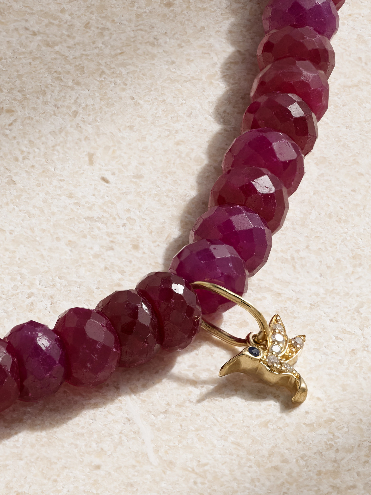 Sydney Evan Tiny Hummingbird 14-karat Gold Multi-stone Bracelet In Gold