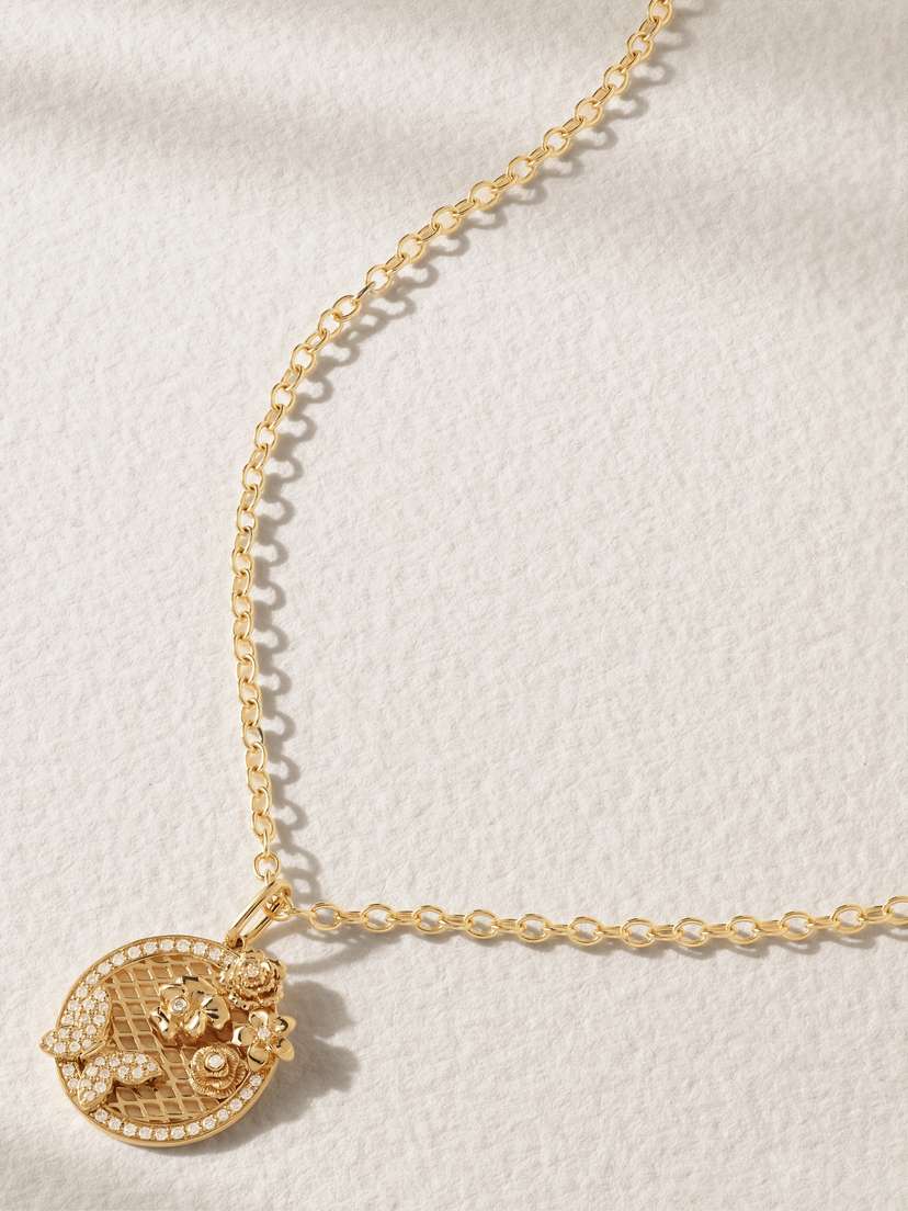 Sydney Evan 14-karat Gold Diamond Necklace