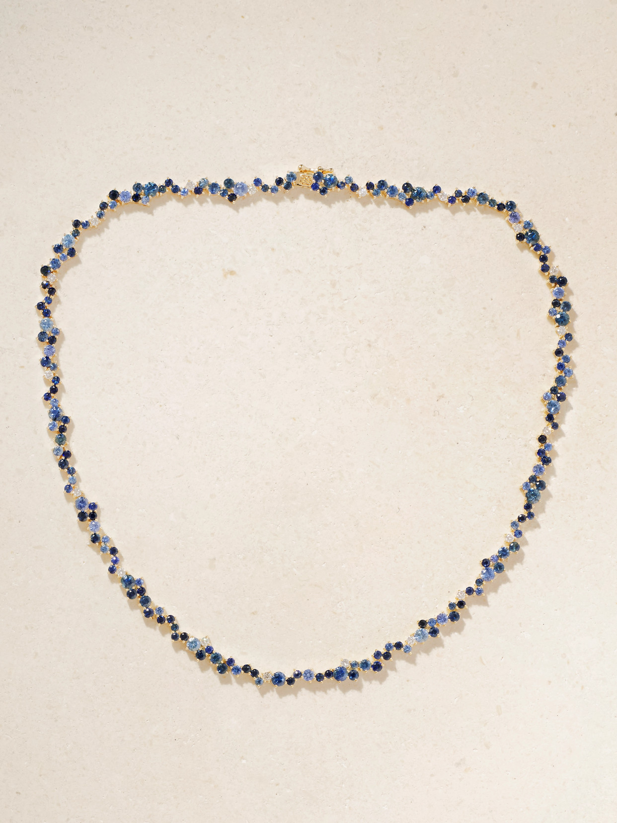 Sydney Evan Cocktail Eternity 14-karat Gold, Diamond And Sapphire Necklace