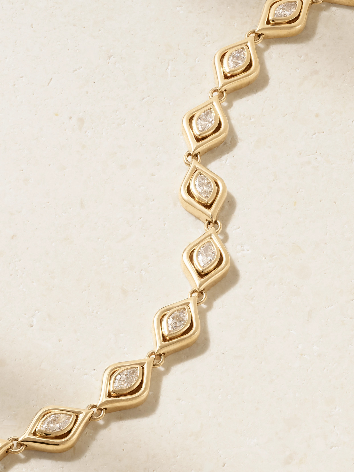 Sydney Evan Evil Eye Eternity 14-karat Gold Diamond Bracelet In Gold