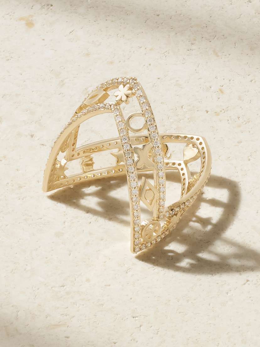 Sydney Evan Icon 14-karat Gold Diamond Ring
