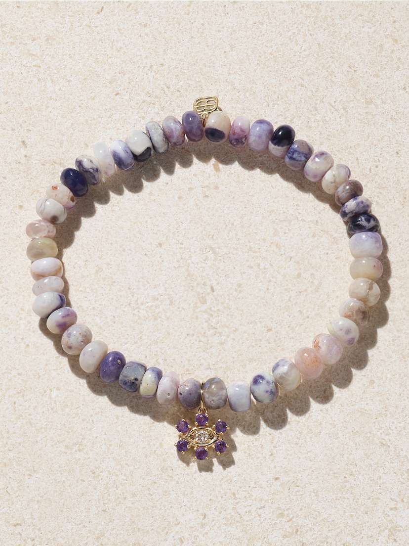 Sydney Evan Evil Eye 14-karat Gold Multi-stone Bracelet