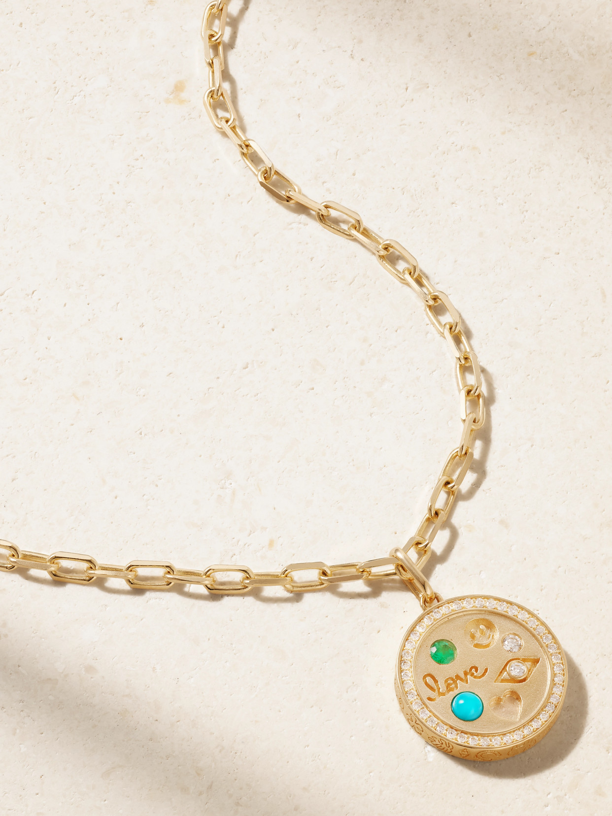 Sydney Evan - Iconography 14-karat Gold Multi-stone Necklace - One size