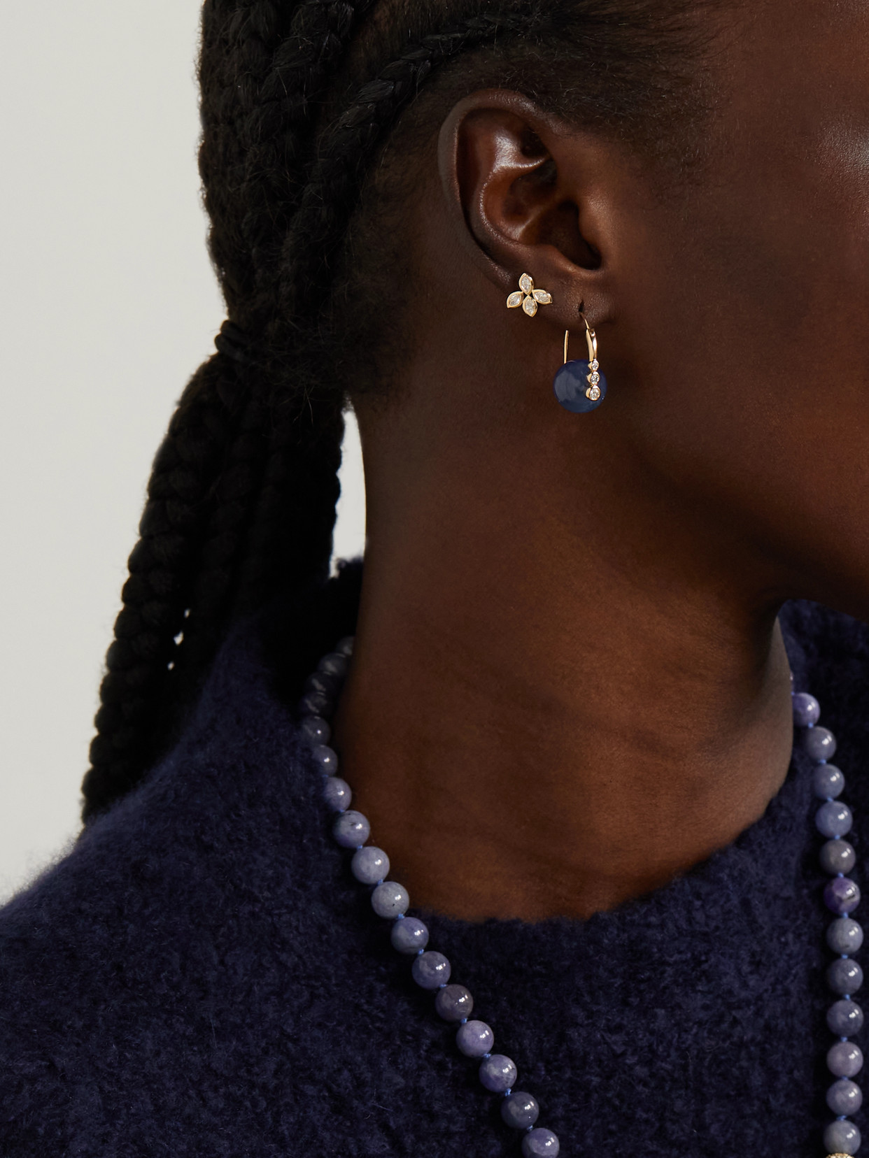 Sydney Evan 14-karat Gold Tanzanite And Diamond Earrings In Gold