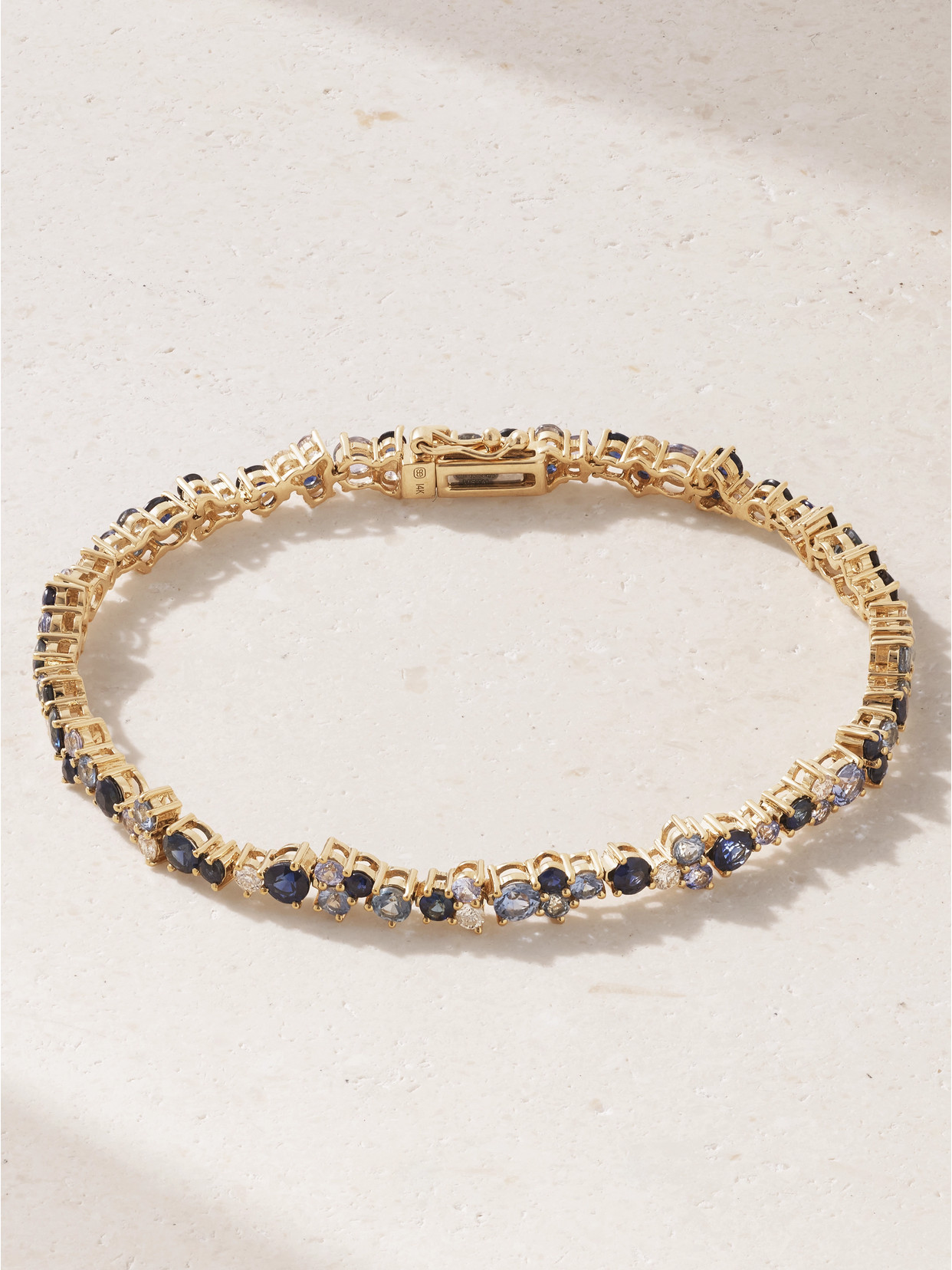 Sydney Evan 14-karat Gold, Sapphire And Diamond Tennis Bracelet