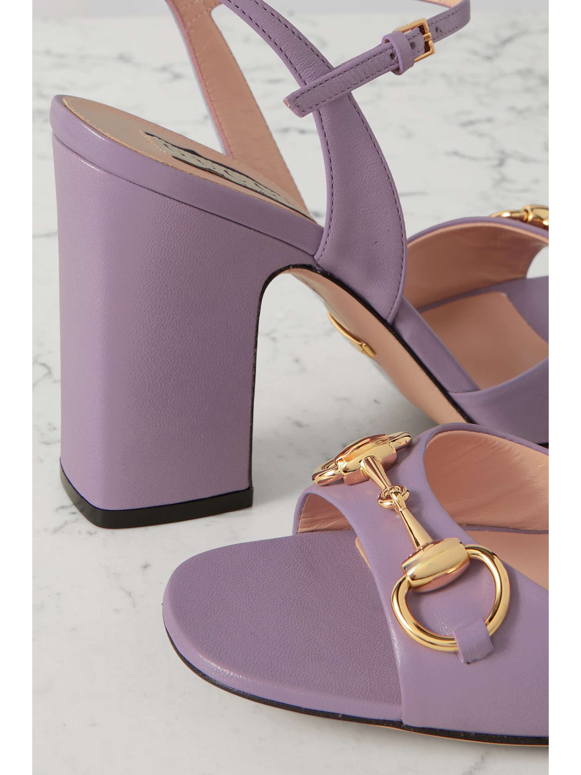 GUCCI Lady horsebit-detailed leather sandals | NET-A-PORTER