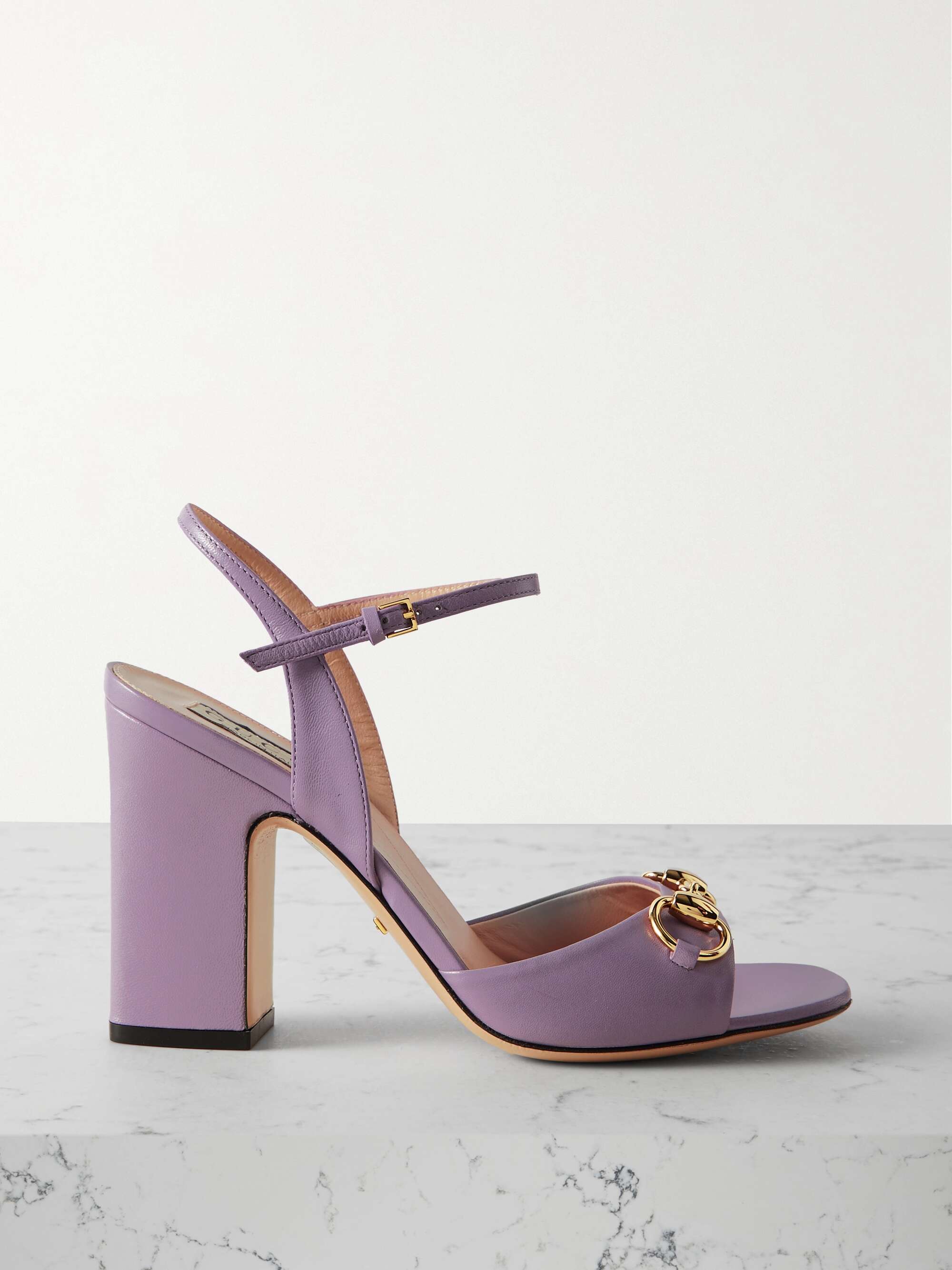 GUCCI Lady horsebit-detailed leather sandals | NET-A-PORTER