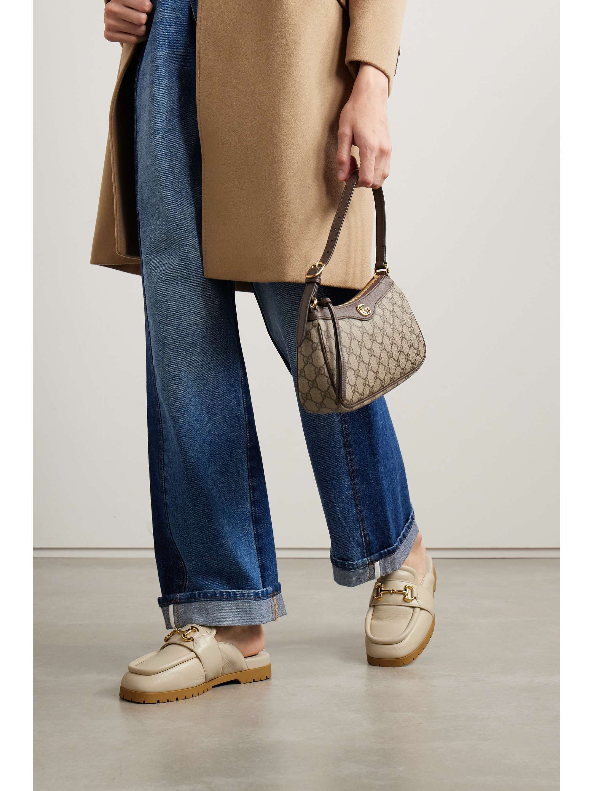 GUCCI Airel horsebit detailed leather slippers NET A PORTER