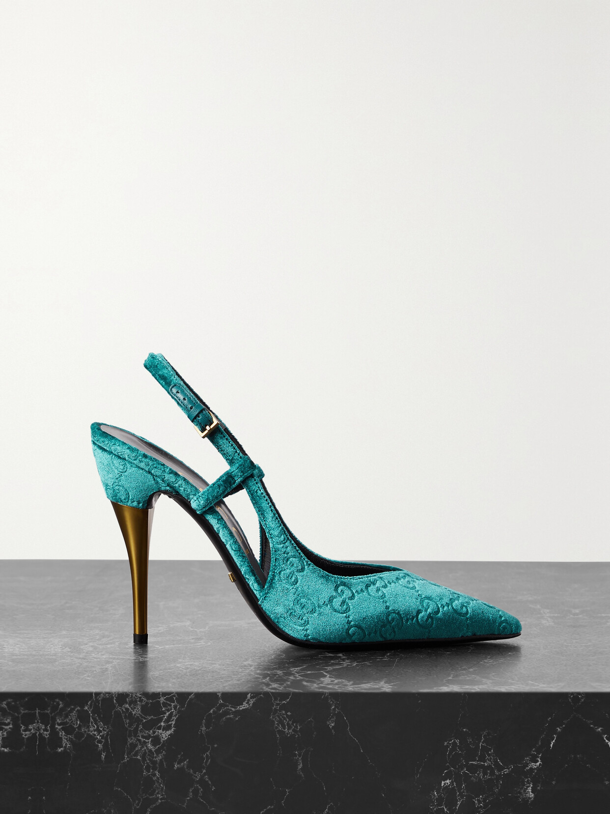 Gucci Priscilla Velvet-jacquard Slingback Pumps