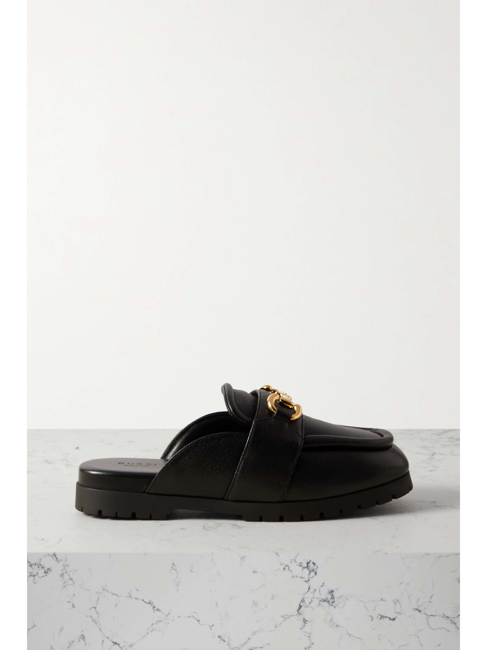 GUCCI Airel horsebit-detailed leather slippers | NET-A-PORTER