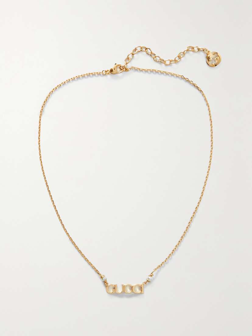 Gucci Gold-tone Faux-pearl Necklace