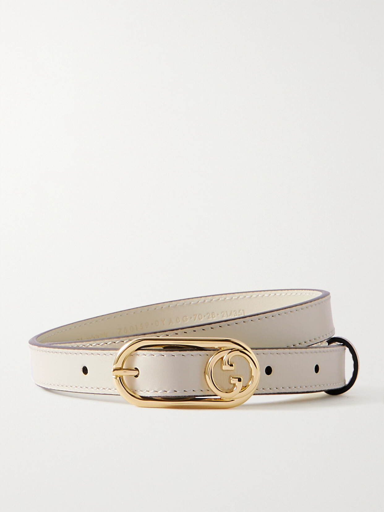 Gucci | 82M27Z374AU | White | Leather Belt_ | $360 | Accessories