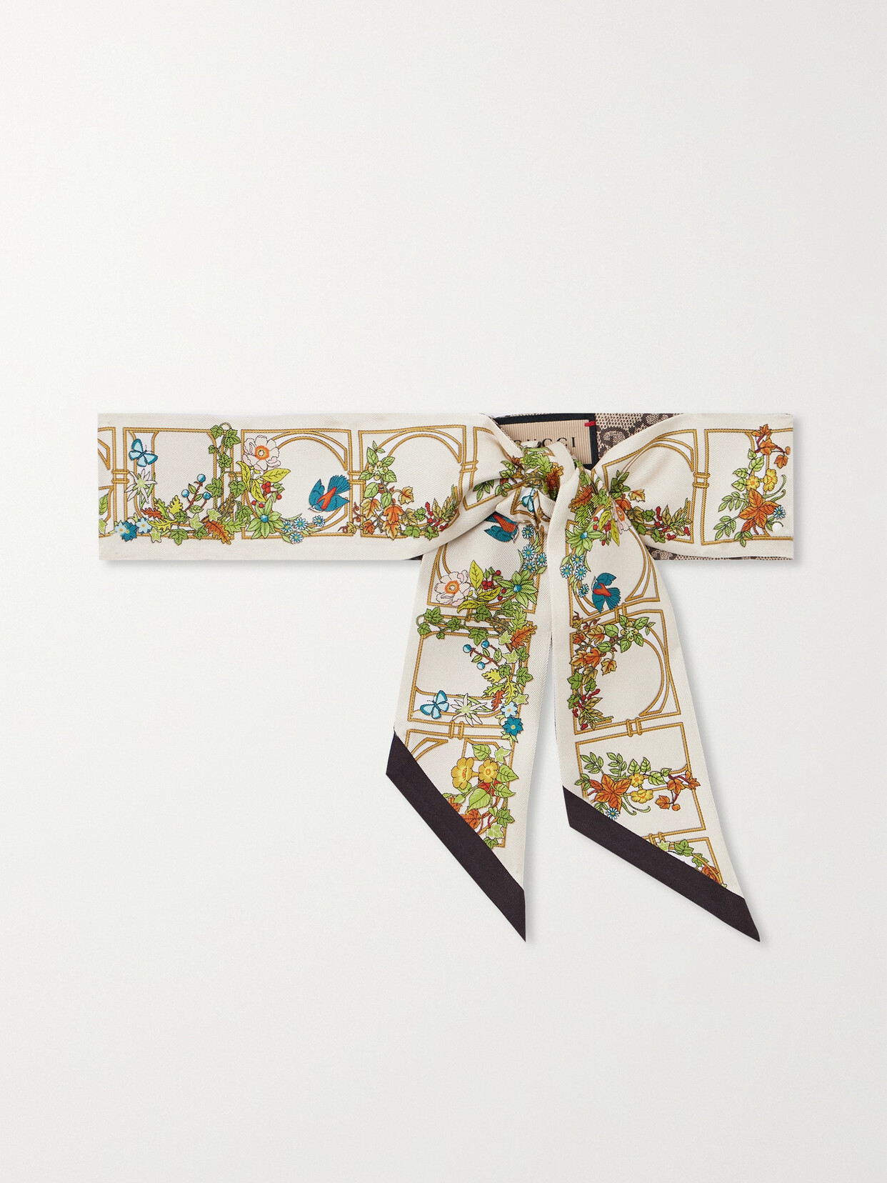 Gucci - Printed Silk-twill Scarf - Ivory