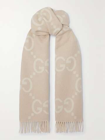 Gucci Sten Reversible Intarsia Wool Scarf, $350, NET-A-PORTER.COM