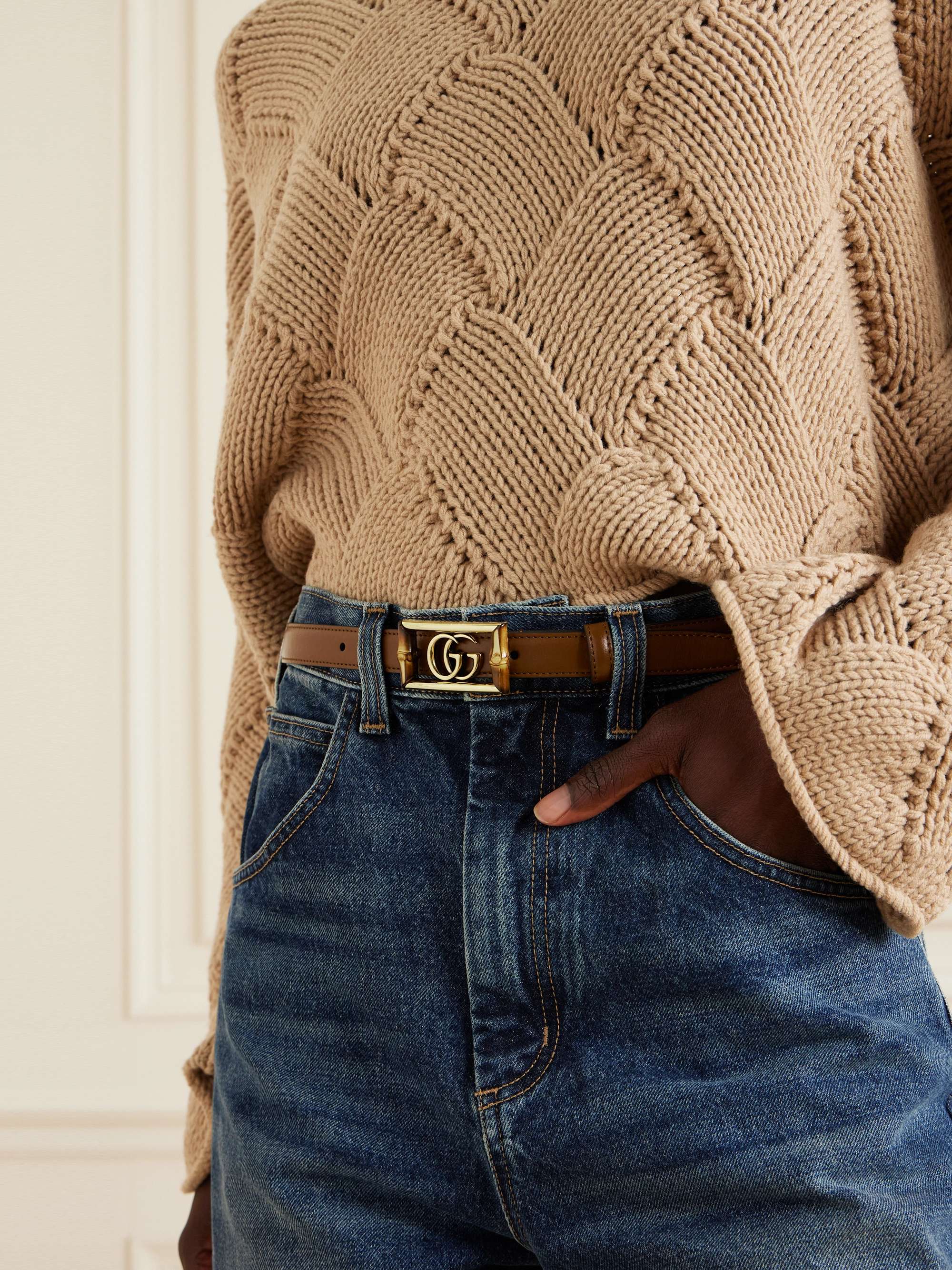 GUCCI GG Marmont bamboo-embellished leather belt