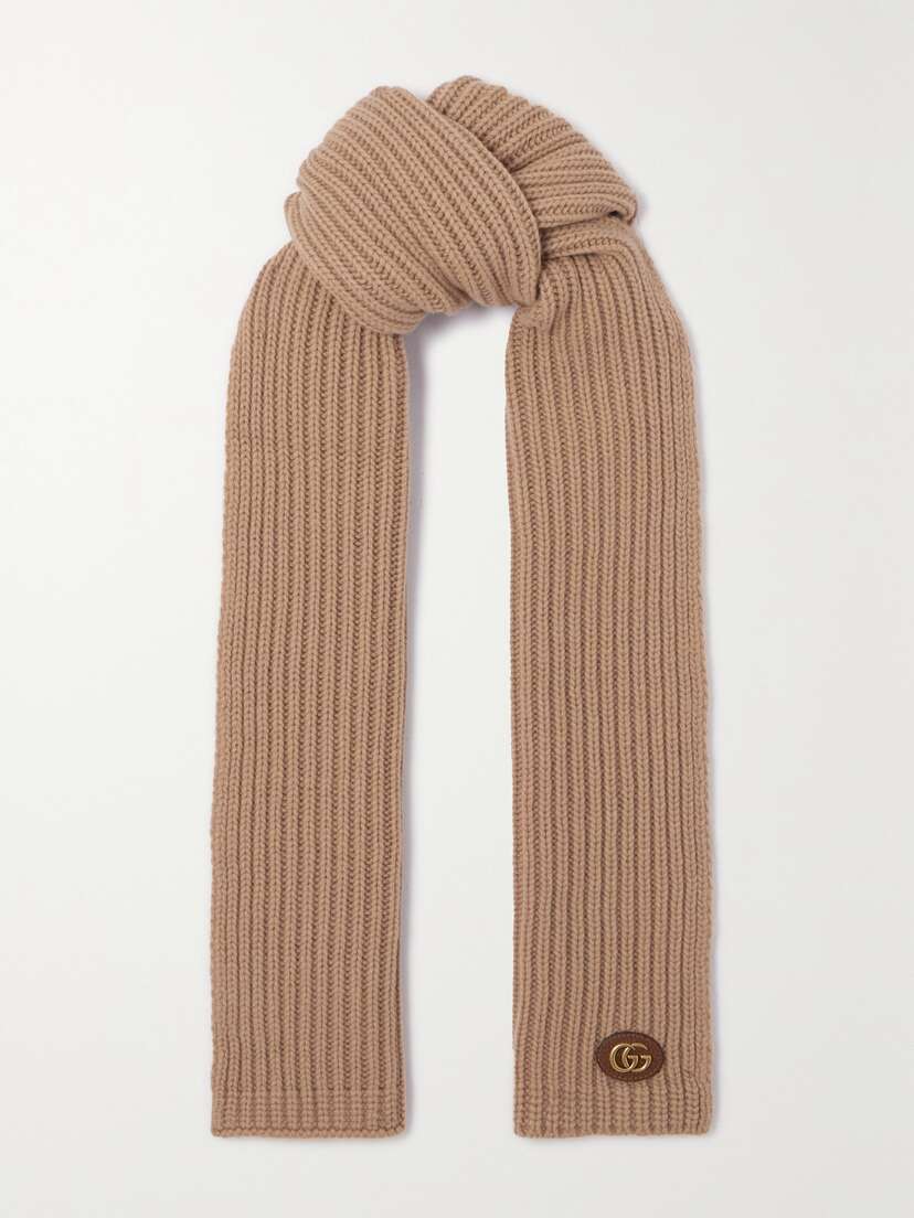 Gucci Ribbed Wool And Cashmere-blend Scarf