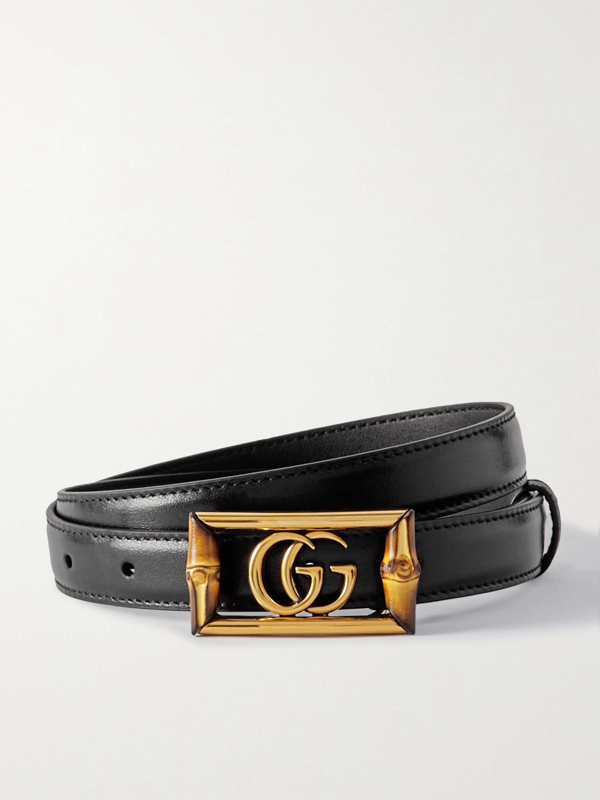 GG leather belt in black - Gucci