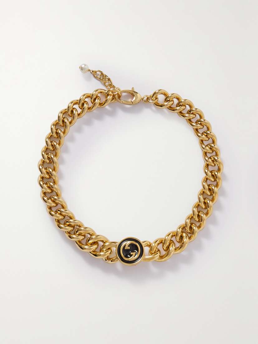 Gucci Blondie Gold-tone Enamel Choker