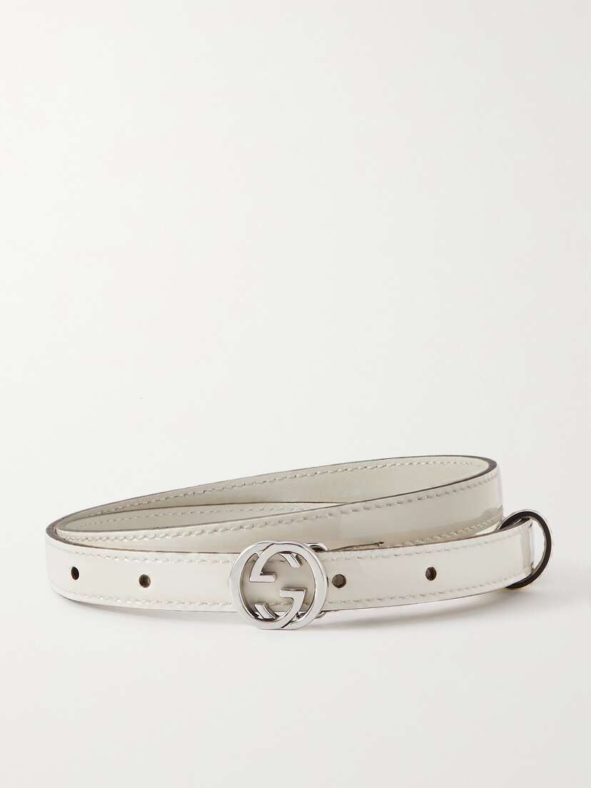 Gucci Interlocking G Patent-leather Belt