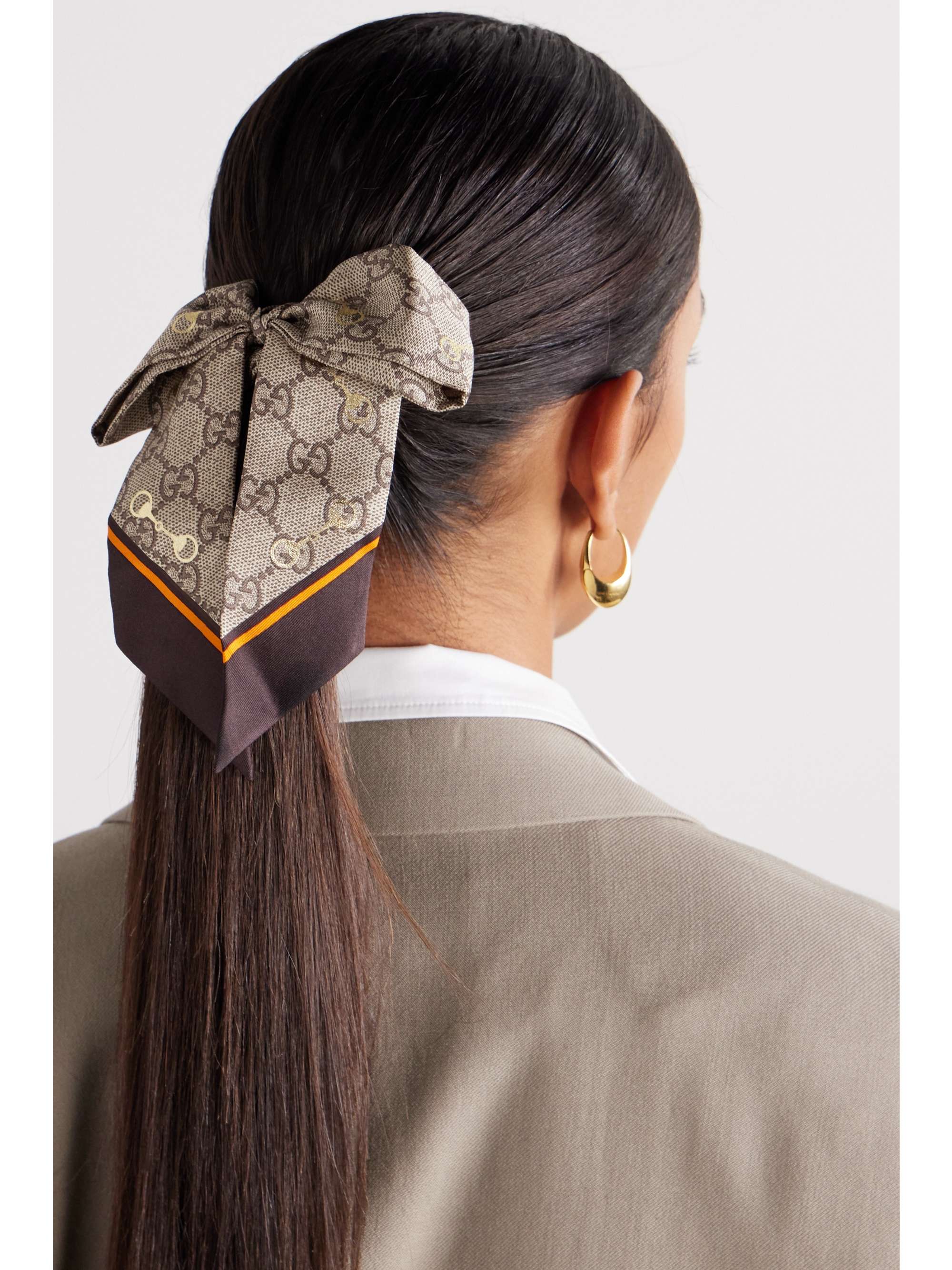 GUCCI シルク ヘアタイ＆シュシュセット プリント入り | NET-A