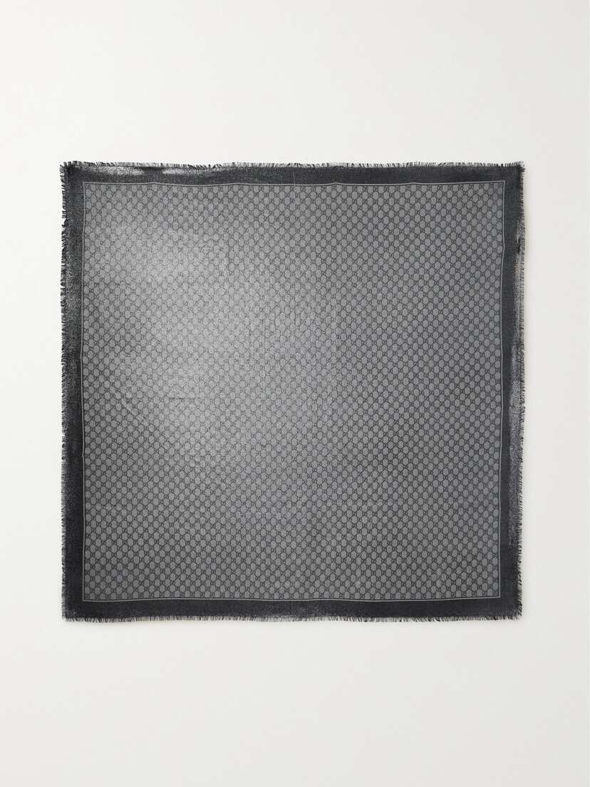 Gucci Fringed Metallic Wool-jacquard Scarf