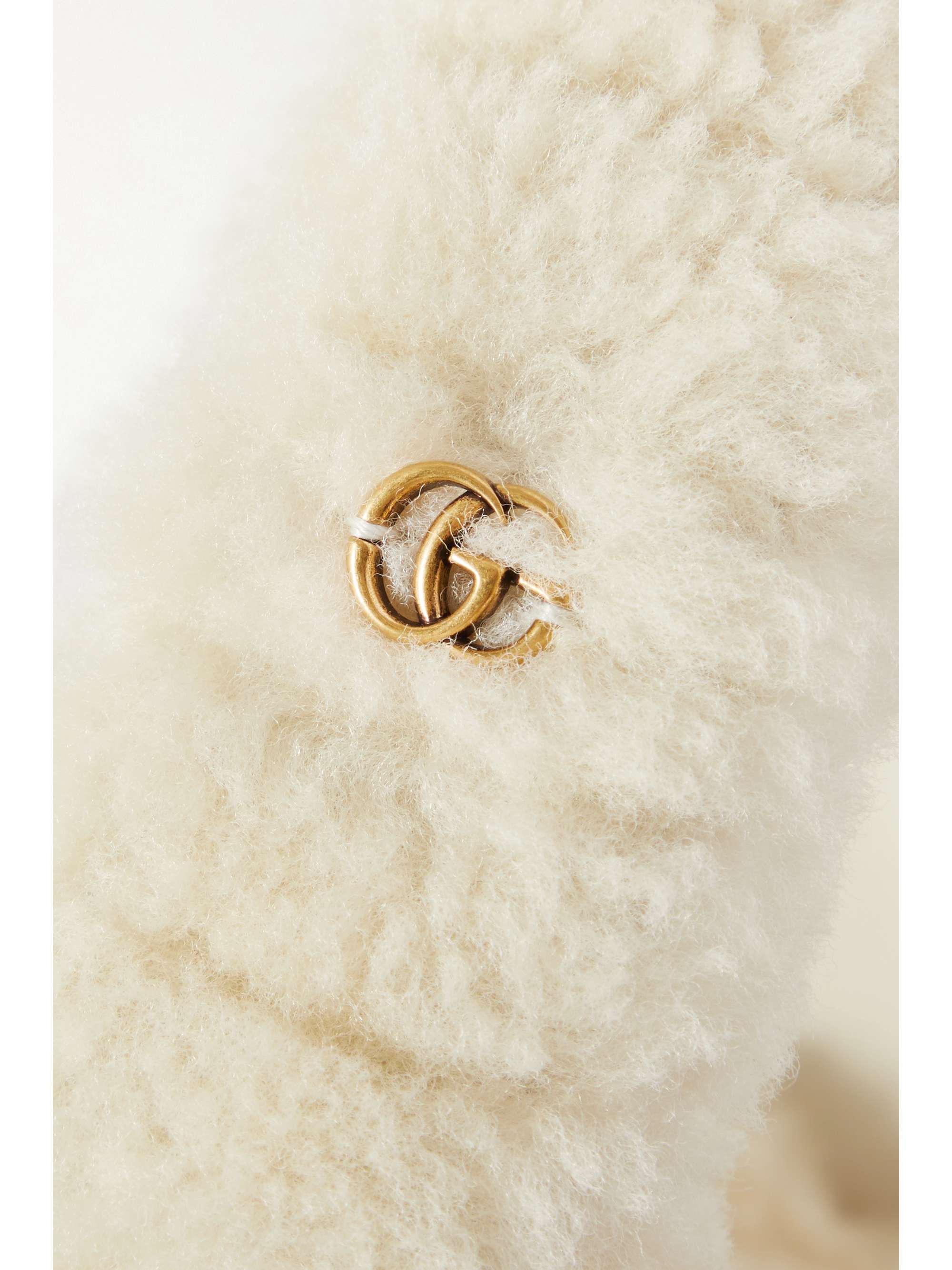 GUCCI Lorella embellished shearling earmuffs NETAPORTER