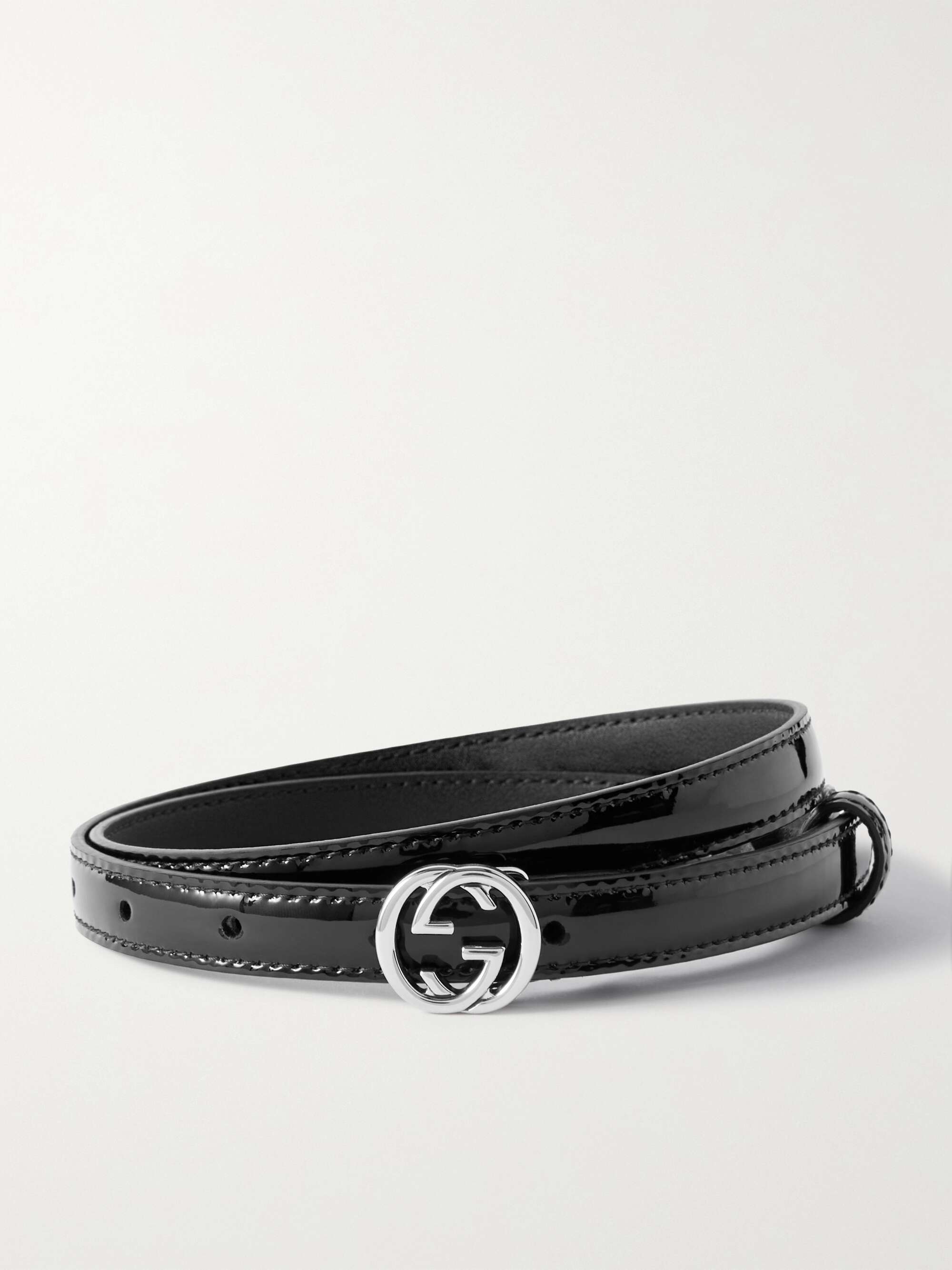 GUCCI Interlocking G patent-leather belt | NET-A-PORTER