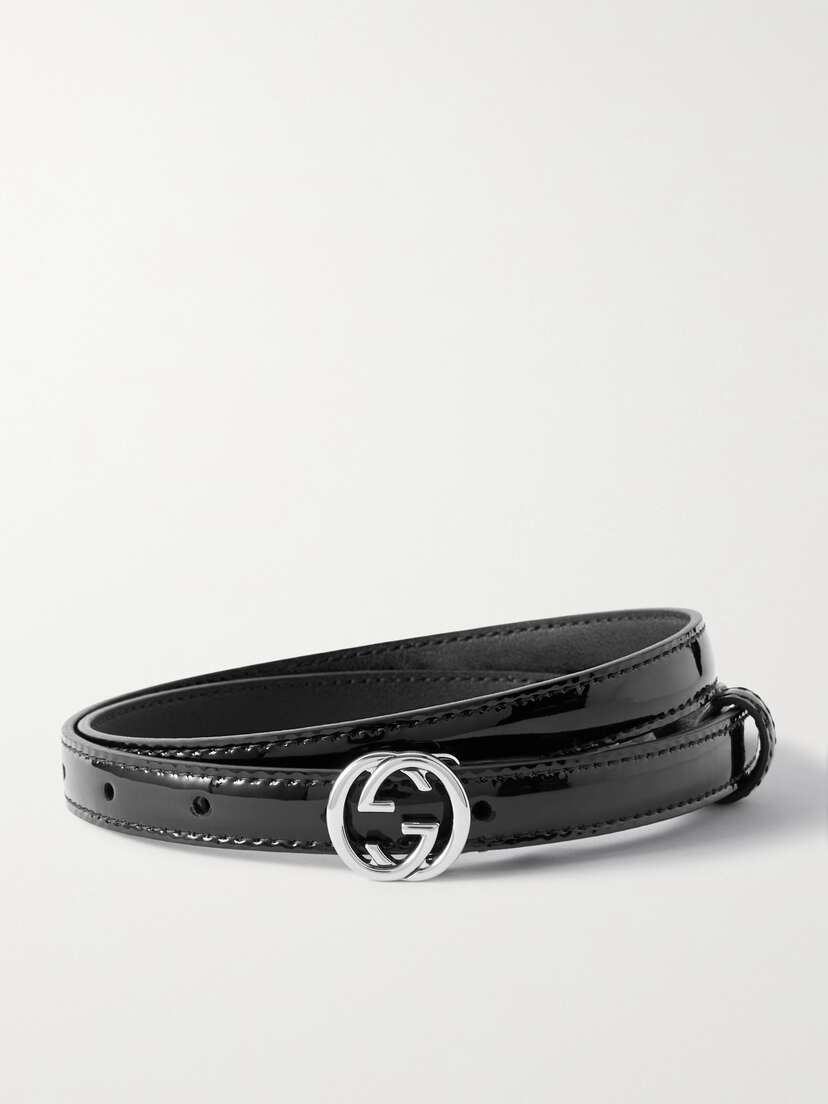 Gucci Interlocking G Patent-leather Belt