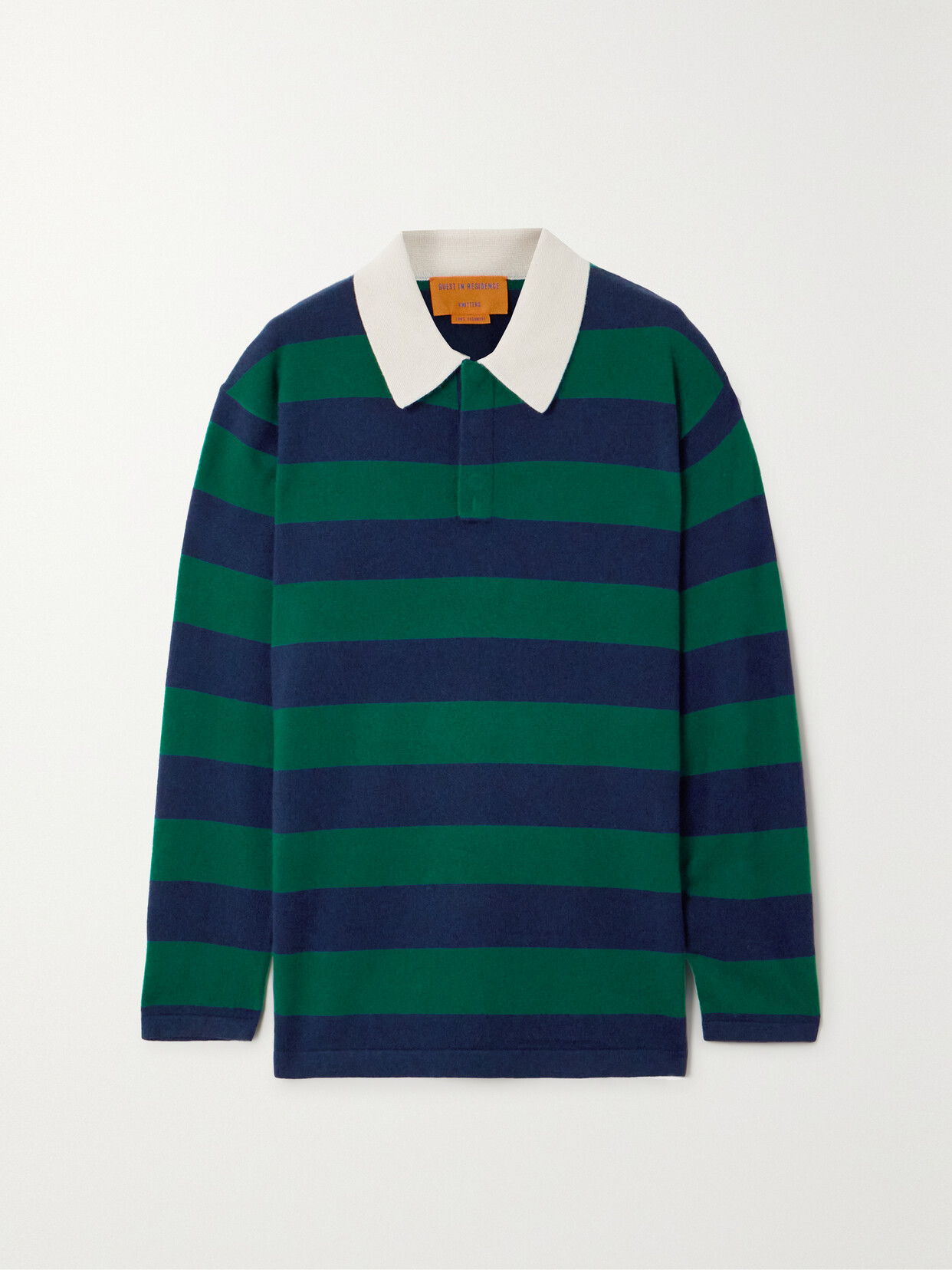 Guest In Residence Rugby Oversized Striped Cashmere Sweater In Green